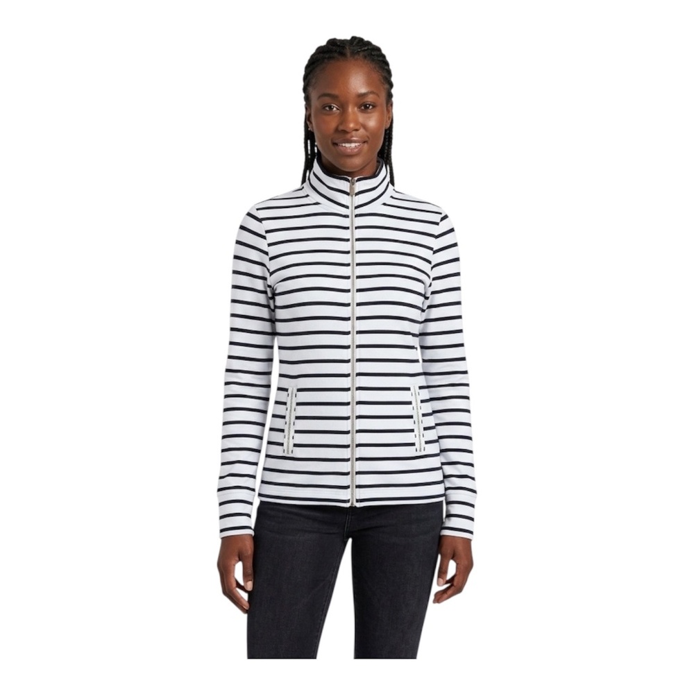 Lilly Pulitzer Women's Zip-Up Jacket, Navy Striped, Cotton, Size XXS - Picture 2 of 8